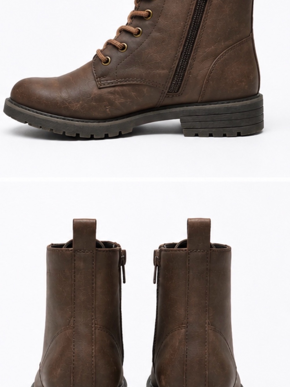 Time and Tru Brown Combat Ankle Boots